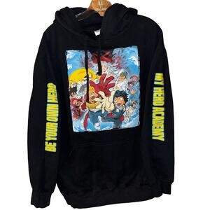 My Hero Academia American Comfort black graphic hoodie sweatshirt (size XL)
